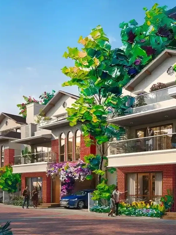 NVT Codename: A Life in Bloom villa street with flowering canopy, artist impression